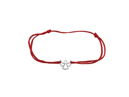 9915 snurkovy naramek se stribrnym priveskem mini obvodoveho andela kovoveho bez krystalu red stribro 925 1000