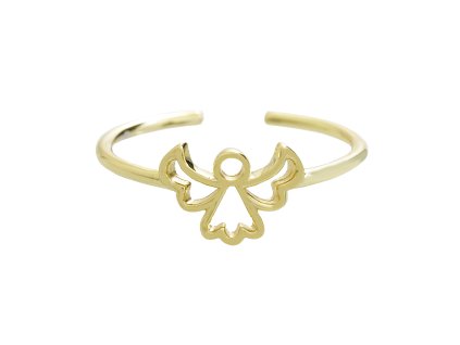 9921 pozlaceny stribrny prsten mini obvodovy andel kovovy bez krystalu stribro 925 1000