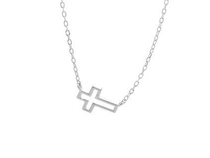 9960 stribrny nahrdelnik mini obvodovy krizek kovovy bez krystalu stribro 925 1000