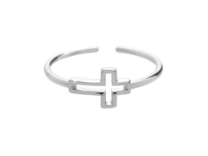 9984 stribrny prsten mini obvodovy krizek kovovy bez krystalu stribro 925 1000