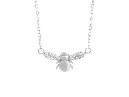 9987 stribrny nahrdelnik s vcelkou a s kubickymi zirkony crystal stribro 925 1000