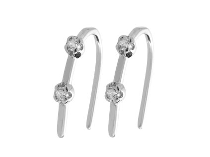 10005 stribrne nausnice provlekaci dva kubicke zirkony crystal na dratku stribro 925 1000