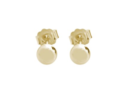 10068 pozlacene stribrne nausnice puzety s kovovou kouli bez krystalu stribro 925 1000