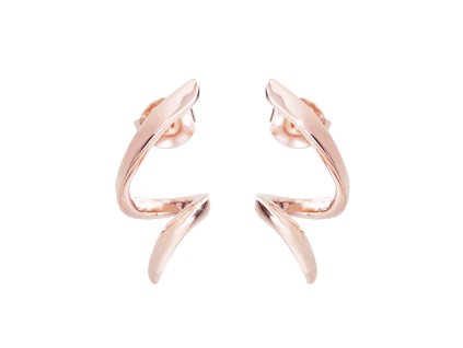 10104 ruzove zlate stribrne nausnice puzety podlouhla spirala bez krystalu stribro 925 1000