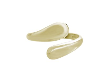 10176 pozlaceny stribrny prsten dve kapky proti sobe bez krystalu stribro 925 1000