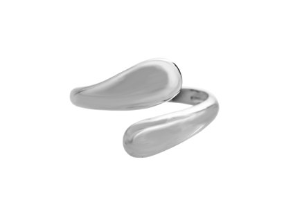 10179 stribrny prsten dve kapky proti sobe bez krystalu stribro 925 1000