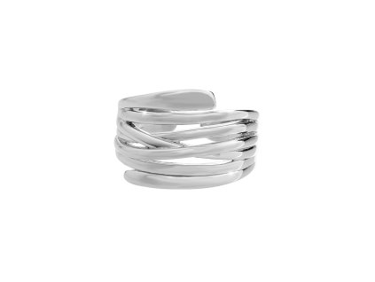 10188 stribrny prsten siroky rovny s prekrizenym stredem bez krystalu stribro 925 1000