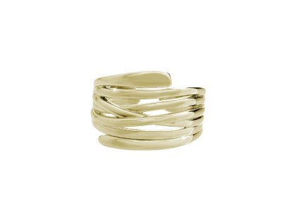 10191 pozlaceny stribrny prsten siroky rovny s prekrizenym stredem bez krystalu stribro 925 1000