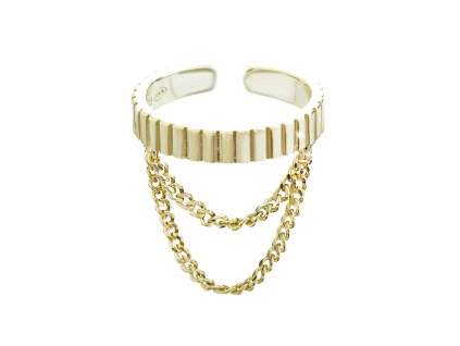 10197 pozlaceny stribrny prsten vroubkovany s retizky bez krystalu stribro 925 1000