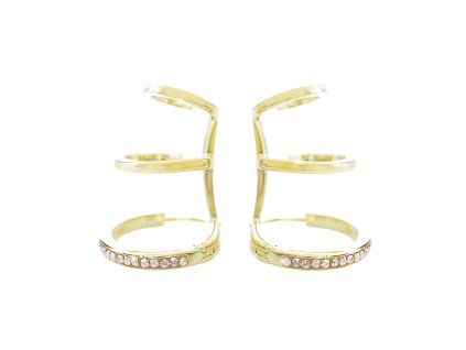 10227 pozlacene stribrne nausnice tri kruhy v jednom osazene krystaly swarovski golden shadow stribro 925 1000