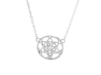 10248 stribrny nahrdelnik mandala s krystalem swarovski crystal stribro 925 1000