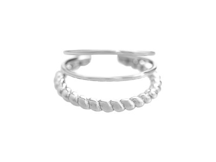10287 stribrny prsten tri kruhy v jednom krouceny bez krystalu stribro 925 1000