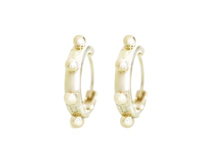 10302 pozlacene stribrne nausnice kreole po obvodu kulicky kovove bez krystalu stribro 925 1000