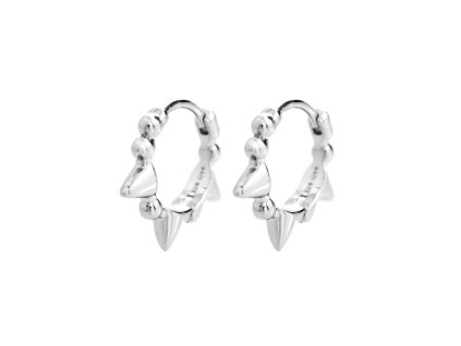 10305 stribrne nausnice kreole po obvodu ostny kovove bez krystalu stribro 925 1000