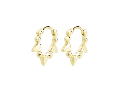 10308 pozlacene stribrne nausnice kreole po obvodu ostny kovove bez krystalu stribro 925 1000