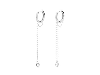 10317 stribrne nausnice kreole s dlouhym retizkem na konci krystal swarovski crystal stribro 925 1000