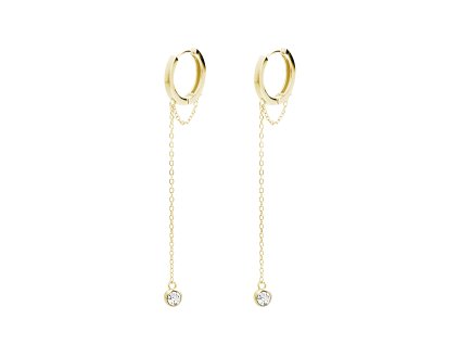 10320 pozlacene stribrne nausnice kreole s dlouhym retizkem na konci krystal swarovski crystal stribro 925 1000