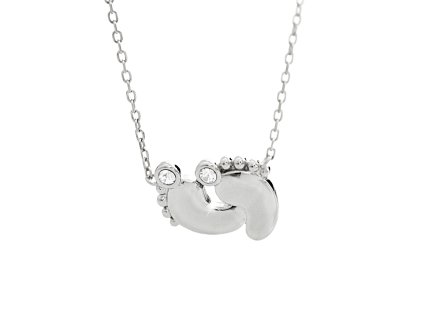 10347 stribrny nahrdelnik dve nohy s krystaly swarovski crystal stribro 925 1000