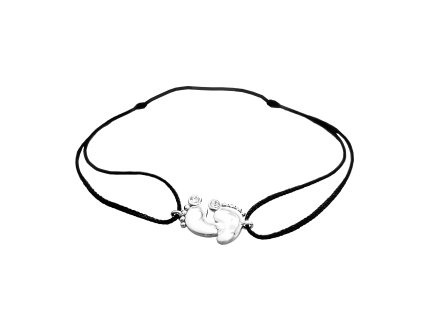 10353 snurkovy naramek se stribrnym priveskem dve nohy a krystaly swarovski crystal stribro 925 1000