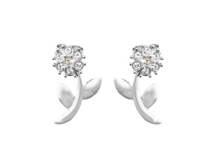 10365 stribrne nausnice puzety kytka se zlutym stredem a s krystaly swarovski crystal stribro 925 1000