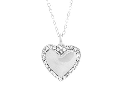 10371 stribrny nahrdelnik srdce obvod z krystalu swarovski crystal stribro 925 1000