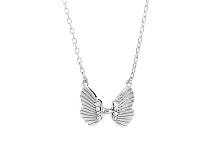 10395 stribrny nahrdelnik dve pohybujici se kridla s krystaly swarovski crystal stribro 925 1000