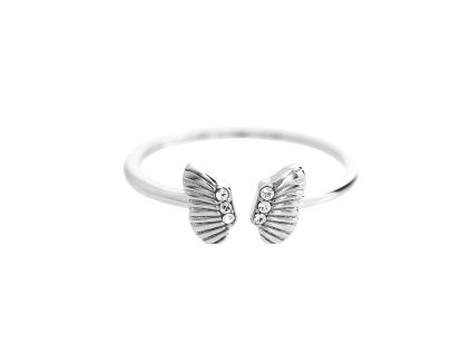 10401 stribrny prsten dve pohybujici se kridla s krystaly swarovski crystal stribro 925 1000