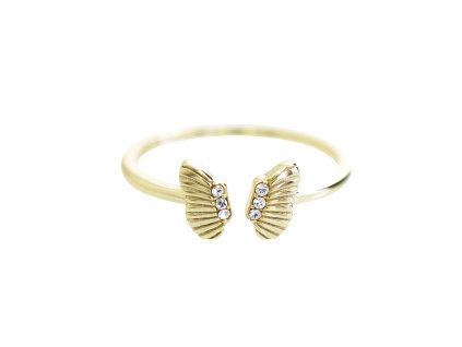 10404 pozlaceny stribrny prsten dve pohybujici se kridla s krystaly swarovski crystal stribro 925 1000