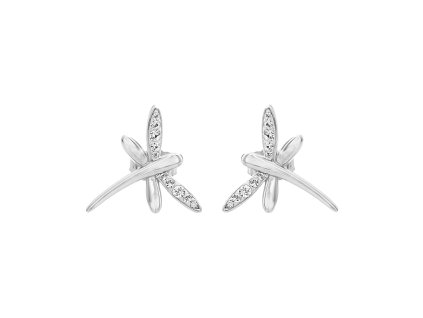 10422 stribrne nausnice puzety vazka dve kridla osazena krystaly swarovski crystal stribro 925 1000