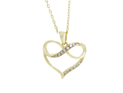 10437 pozlaceny stribrny nahrdelnik srdce nekonecno s krystaly swarovski crystal stribro 925 1000