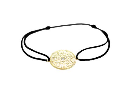 10449 snurkovy naramek s pozlacenym stribrnym priveskem zodiak a krystalem swarovski crystal stribro 925 1000