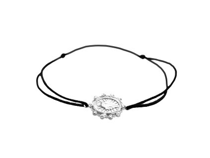 10470 snurkovy naramek se stribrnym priveskem madony a s krystaly swarovski crystal stribro 925 1000