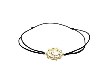 10473 snurkovy naramek s pozlacenym stribrnym priveskem madony a s krystaly swarovski crystal stribro 925 1000