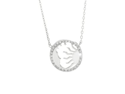 10503 stribrny nahrdelnik slunce a mesic s krystaly swarovski crystal stribro 925 1000