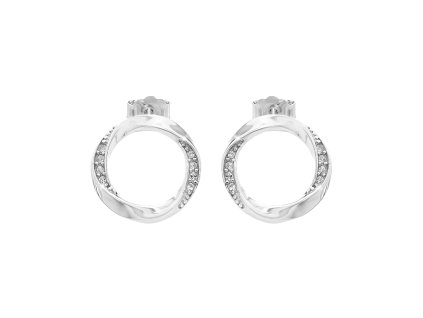 10551 stribrne nausnice puzety prekrouceny kruh s krystaly swarovski crystal stribro 925 1000