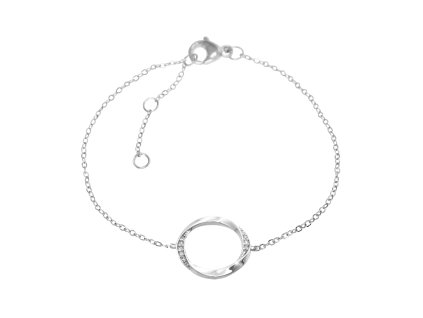10554 stribrny naramek prekrouceny kruh s krystaly swarovski crystal stribro 925 1000
