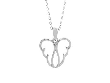 10653 stribrny nahrdelnik spojena kridla bez krystalu stribro 925 1000