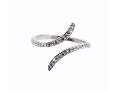10659 stribrny prsten dve krivky s krystaly swarovski crystal stribro 925 1000