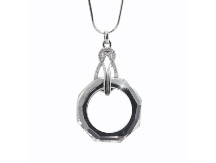 10668 stribrny nahrdelnik kamen kruh swarovski crystal stribro 925 1000