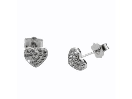 10683 stribrne nausnice puzety male srdicko s krystaly swarovski crystal stribro 925 1000