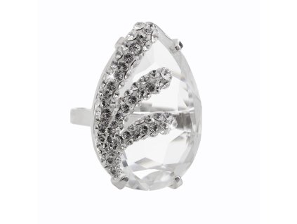 10710 stribrny prsten s velkym kamenem kapky a krystaly swarovski crystal stribro 925 1000