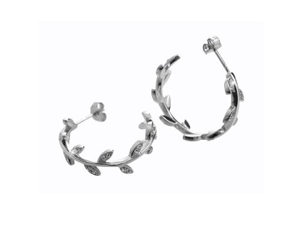 10773 stribrne nausnice kreole listecky s krystaly swarovski crystal stribro 925 1000