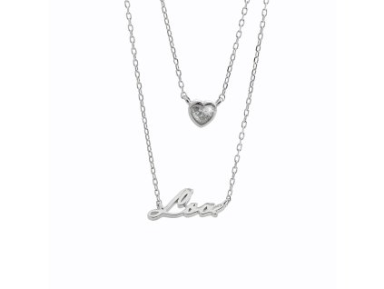 10806 stribrny nahrdelnik dva retizky love s krystalem swarovski crystal stribro 925 1000