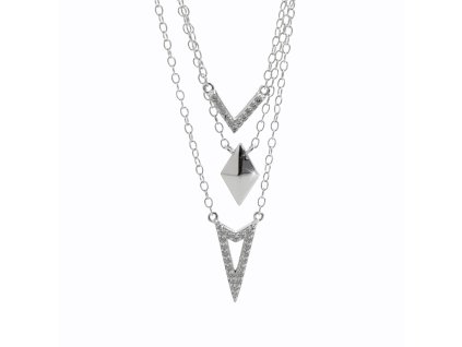 10809 stribrny nahrdelnik tri retizky ostny s krystaly swarovski crystal stribro 925 1000
