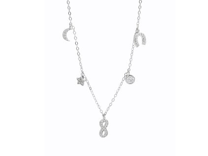 10815 stribrny nahrdelnik s nekolika ovesy a s krystaly swarovski crystal stribro 925 1000