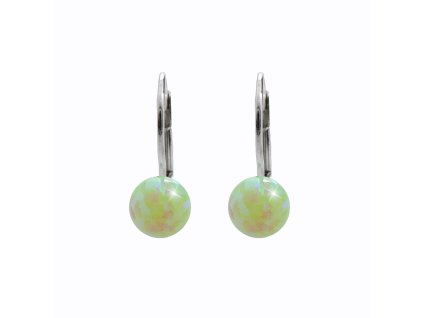 10893 stribrne nausnice klapky opalova kulicka green stribro 925 1000