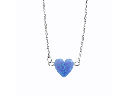 10923 stribrny nahrdelnik s opalovym srdickem blue stribro 925 1000