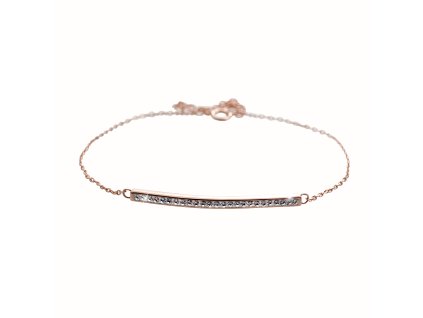 10959 ruzove zlaty stribrny naramek s pruhem krystalu swarovski crystal stribro 925 1000
