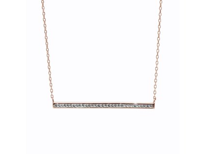 10968 ruzove zlaty stribrny nahrdelnik s pruhem krystalu swarovski crystal stribro 925 1000