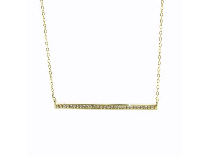 10971 pozlaceny stribrny nahrdelnik s pruhem krystalu swarovski crystal stribro 925 1000